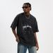 American Washed Vintage Lightning Print Loose Fit Couple T-Shirt Trend_viptrois.com