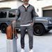 Men's Retro Waffle-Knit Polo & Pants Set - Loose Fit Long Sleeve Henley Lounge Suit, Casual Two-Piece Outfit In 5 Colors_viptrois.com