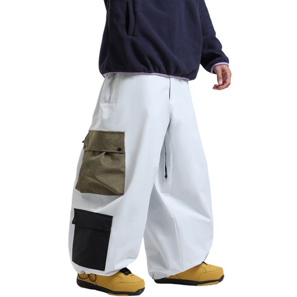 Unisex Waterproof Snow Pants With Multi-Pockets – Windproof, Breathable Wide-Leg Ski Trousers For Men & Women_viptrois.com