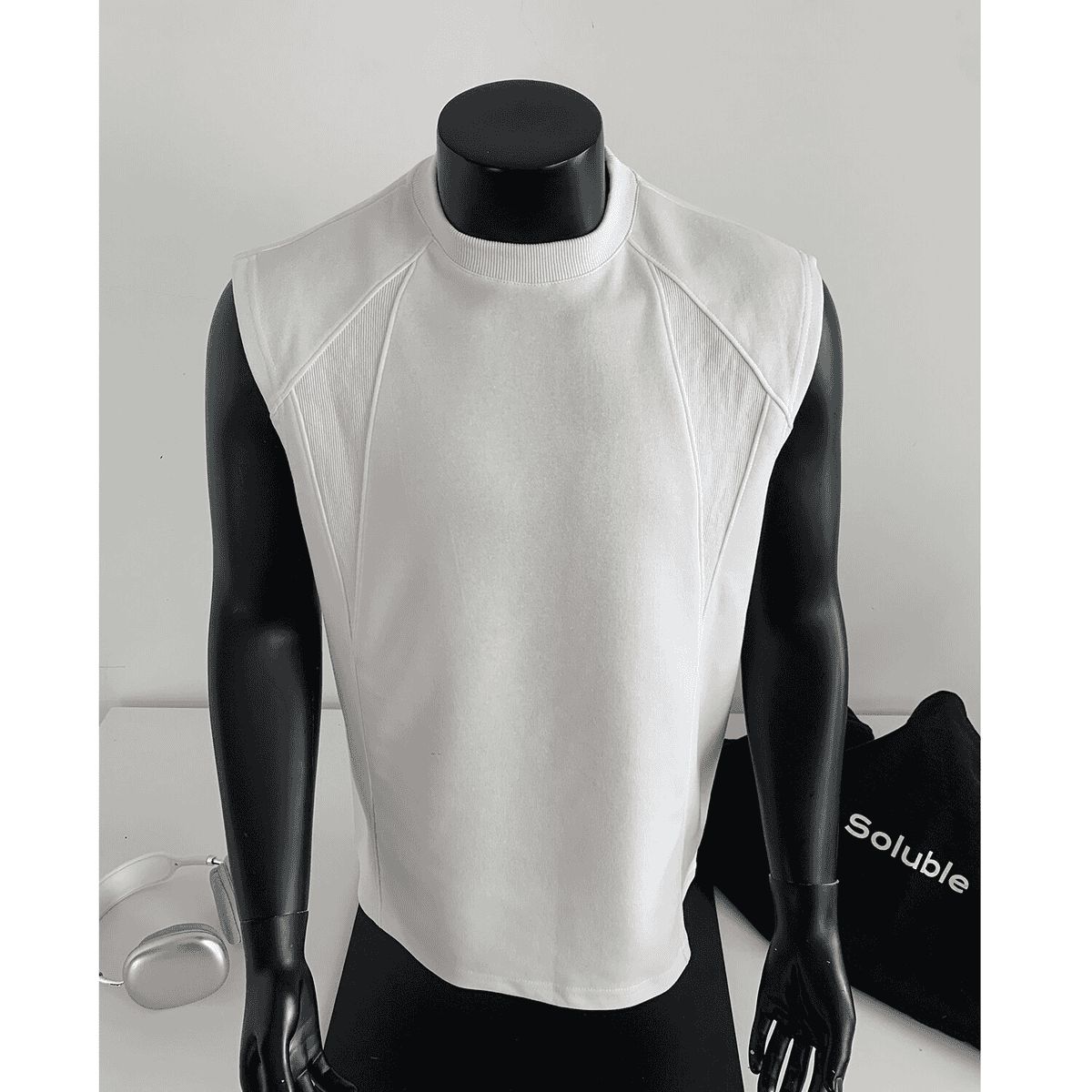 Trendy Anti-Wrinkle Small Ribbed Vest For Men Summer American High Street Sleeveless T-Shirt Tank Top Casual Sports_viptrois.com