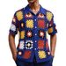 Men's Breathable Linen-Look Polo Shirt With Geometric Embroidery – Summer Casual Short Sleeve Knit Top For Slim Fit_viptrois.com