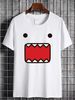 Vintage DOMO Big Print Face T Shirt Size XL Stylish Unisex Top For Everyday Wear Stretched Designer Clothes Fashion Summer Homme Casual Slightly_viptrois.com