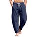 Summer Linen Cotton Harem Pants US Sized Loose Fit Plus Size Curved Cut Slim Fit Commuter Patchwork Long Pants_viptrois.com