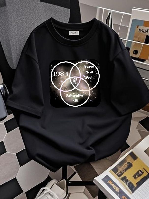 NEW LIMITED 1984 Brave World You Are Here Dystopia T Shirt Stretched Summer Fashion Designer Clothes Stylish Versatile Breathable Soft Streetwear_viptrois.com