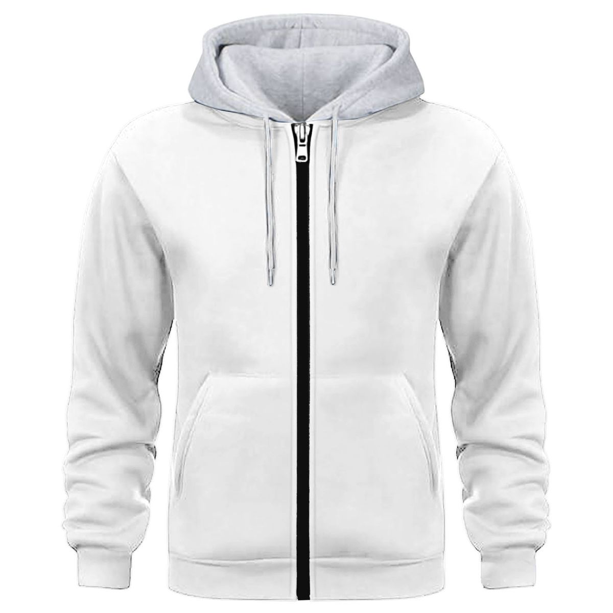 Cross-Border Foreign Trade New Men's Zipper Hooded Long Sleeve Solid Color Top Fleece Casual Sports Fashion Sweatshirt_viptrois.com