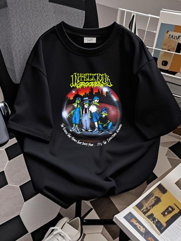Infectious Grooves Band Hip Hop Gift For Fan Cotton Black All Size T-Shirt TMA44 Soft Stylish Breathable Fashion Summer Unisex Graphic Casual_viptrois.com