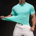 Men's Custom-made Ice Silk Half-zip T-shirt, European And American Style, Quick-dry, Trendy Brand, Fitness, Summer,_viptrois.com