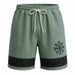 Men's Viking Print Casual Shorts 5 Inch Breathable Summer Beach Relaxed Straight Leg Cut with Pockets Linen-Like Fabric_viptrois.com