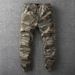 K Retro Camouflage Pants, Leg Tied Pants, Men's Straight Leg Slim Fit Work Pants, Casual Pants, Small Leg Pants, Men's Pants_viptrois.com