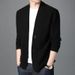 "Men's Solid Color Knit Cardigan – Lightweight Spring & Fall Jacket (Casual Slim-Fit Open Front, Versatile Layering Essential)"_viptrois.com