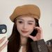 Blogger Recommed Thickened Brushed Solid Color Letter Beret For Women, Youthful And Artistic Octagonal Painter Hat_viptrois.com