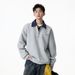 American Style Heavyweight Two Piece Half Zip Polo Collar Sweatshirt For Men, Autumn Trendy Color Blocked Sports Casual Pullover Wholesale._viptrois.com