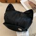 Cute Cartoon Cat Ear PU Leather Beret For Women, Niche Artistic Style, Face Slimming Cloud Painter Hat, Trendy_viptrois.com