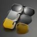 New Polygonal Polarizing Clips Sunglasses Clips Men's And Women's Day And Night Myopia Sunglasses Color-changing Glasses_viptrois.com