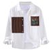 Men's Casual Contrasting Color Pure Cotton Long Sleeved Shirt, Men's Spring And Autumn Loose And Handsome Versatile Trendy Workwear Shirt_viptrois.com