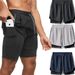 Men's 2024 New Summer Casual Shorts Men's Training Fitness Three-Point Pants Thin Sports Running Casual Pants Summer beach pants for men_viptrois.com