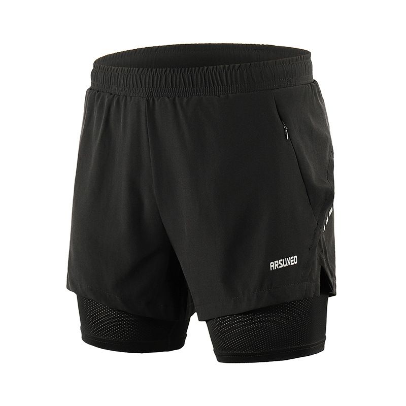Man's clothing Outdoor sports running fitness sports loose (with Intranet) leisure marathon five-quarter pants to prevent exposure_viptrois.com