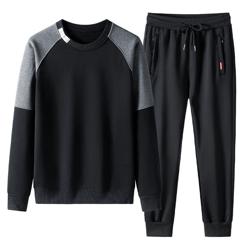 Men's Fleece-Lined Hoodie & Jogger Set – Winter Warm Cotton Blend Sweatsuit, Relaxed Fit Casual Outfit For Streetwear & Sports_viptrois.com