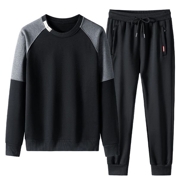 Men's Fleece-Lined Hoodie & Jogger Set – Winter Warm Cotton Blend Sweatsuit, Relaxed Fit Casual Outfit For Streetwear & Sports_viptrois.com