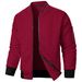 Men's Zip-Up Stand Collar Hoodie - Slim Fit Casual Pullover With Plaid & Solid Color Options For All Seasons_viptrois.com