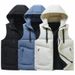 Men’s Thermal Hooded Vest – Fleece-Lined Sleeveless Jacket (Black/White/Blue, L-5XL, Machine Washable, Winter Layering Essential)_viptrois.com