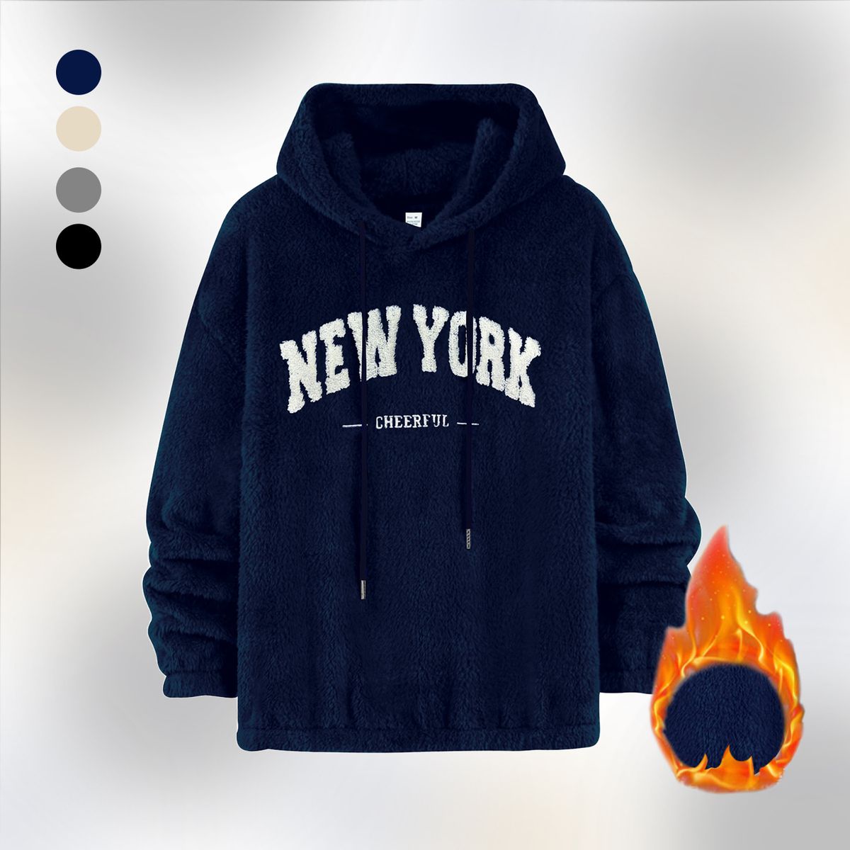Men's Fleece-Lined Hooded Sweatshirt With Retro Letter Print – Thick Winter Pullover For Casual Wear_viptrois.com