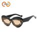 Two Circles New Cat Eye Double Frame Sunglasses For Women Personality Exaggerated Hip Hop Sunglasses_viptrois.com