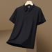Men's High Quality Ice Silk Seamless Polo Shirt Solid Color Turn Down Collar Short Sleeve Business Casual Summer T-Shirt_viptrois.com