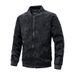 Men's Linen-Blend Stand Collar Jacket - Korean Style Slim Fit Zip Up Coat For Commute And Leisure_viptrois.com