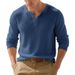 Men's Outdoor Casual Simple Loose Commuter Henry Shirt Long Sleeve Bottoming Shirt Men_viptrois.com