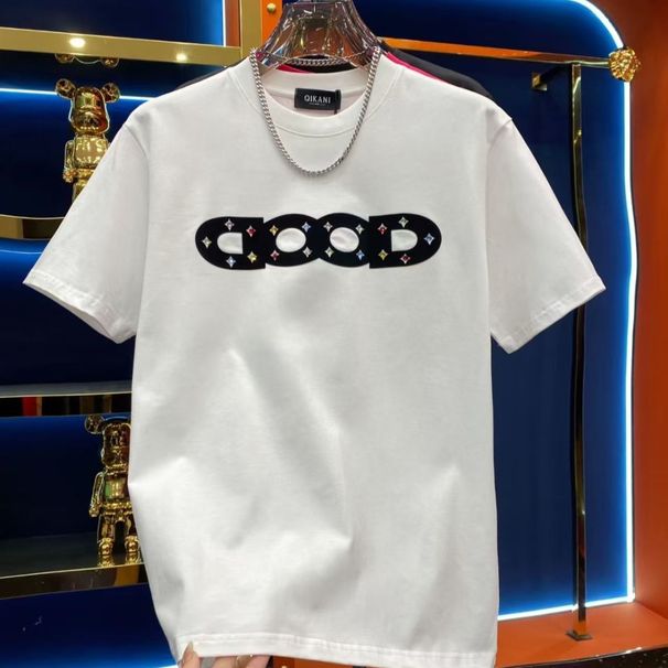 2025 Men's Short-Sleeve Fashion Trendy Brand Personality Round-Neck Printed Casual Versatile T-Shirt For New Year_viptrois.com