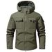 Soft Shell Jacket Top Men's Jacket Tooling Loose Functional Jacket Jacket Men's Camouflage Hooded_viptrois.com