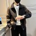 Men's Clothing Men's Stylish Contrast Color Letter Print Jacket - Loose Fit Casual Coat For Spring & Autumn (White/Black, M-3XL)_viptrois.com