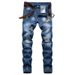 Men's Distressed Jeans Cross Border Supply Personalized Camouflage Patchwork Trendy American Jeans_viptrois.com