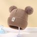 Baby clothing acrylic solid color wool double ball hat for children_viptrois.com