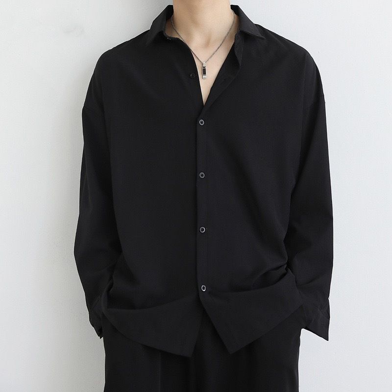 Men's Clothing Men's Long Sleeved Autumn Trendy Handsome Dk Men's Jacket Casual Men's White Shirt_viptrois.com