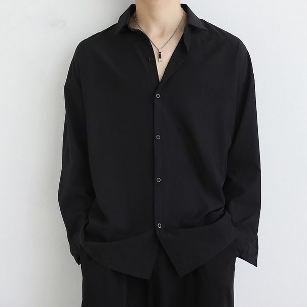 Men's Clothing Men's Long Sleeved Autumn Trendy Handsome Dk Men's Jacket Casual Men's White Shirt_viptrois.com