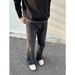 Trendy, Relaxed, Stylish, Chic, Japanese Inspired, Simple And Artistic Denim Jeans, Popular In Harajuku._viptrois.com