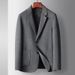 Men's Clothing casual suit autumn and winter new woolen single western middle aged and young people solid color business single western thickened coat_viptrois.com