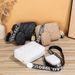 Diamond Quilted Letter Shoulder Bag - Fashion Square Crossbody Purse With Letter Strap For Women_viptrois.com
