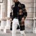 Loom Loom Foreign Trade European And American Men's Autumn 2025 New Casual Plaid Woolen Coat Mid-Length Overcoat_viptrois.com