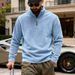 Cross-border American Winter Fleece Heavy Loose Outdoor Men's Thermal Stand-up Collar Semi-zipper Sports Bottoming Sweater_viptrois.com