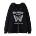 2023 Dark Gothic Style Cardigan Beautiful Butterfly Series Zipper Sweatshirt Street Fashion Hoodie_viptrois.com