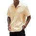 Men's Clothing Men's Shirt Summer New Men's Solid Color Short Sleeve_viptrois.com