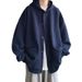 Autumn Corduroy Solid Color Loose Jacket Trendy Men's Waffle Cardigan Hooded Sweatshirt_viptrois.com