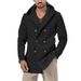 Men's Mid-Length Windbreaker Jacket – Double-Breasted Composite Space Cotton Coat With Detachable Hood (Light Gray/Khaki_viptrois.com