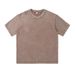 Men's Washed Vintage Crew Neck T-Shirt With Embroidery And Heat Transfer Digital Printing Custom Short Sleeve_viptrois.com