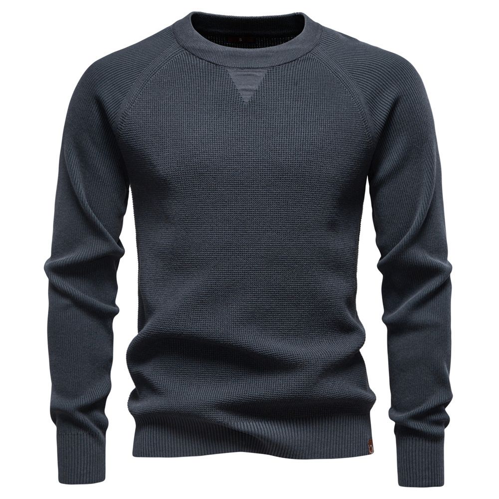 Men's Clothing Men's High-Quality Business Casual Knit Sweater Autumn/Winter New Round Neck Fashion Solid Color_viptrois.com