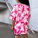 Mother & Kids INS Fashion Heart Shaped Tie Dye Full Print Short Sleeved Children's Casual Summer Suit_viptrois.com