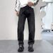 Men's Clothing Personalized Design Jeans Autumn Slim Loose Large Size Drape Mopping Wide Leg Long Pants_viptrois.com